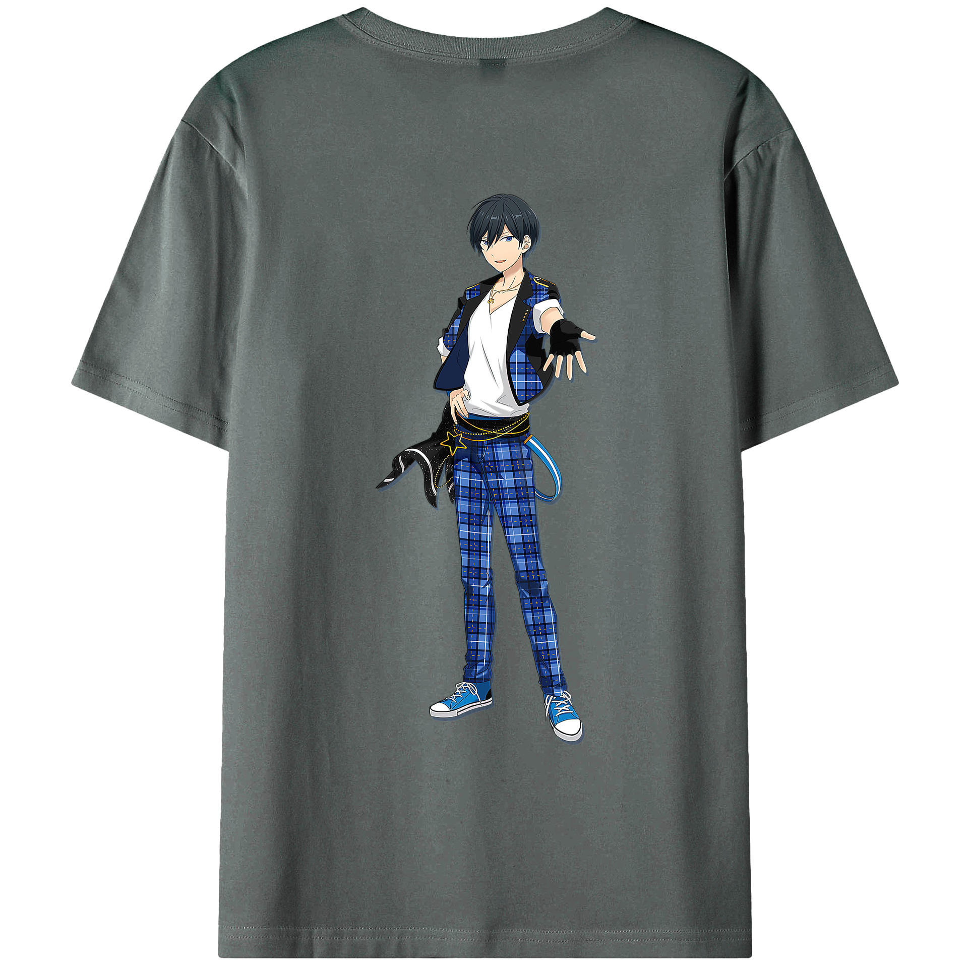 （画像用） あんさんぶるスターズ! Ensemble Stars 綿100％ メンズ半袖Tシャツ（バックプリント） 通気性